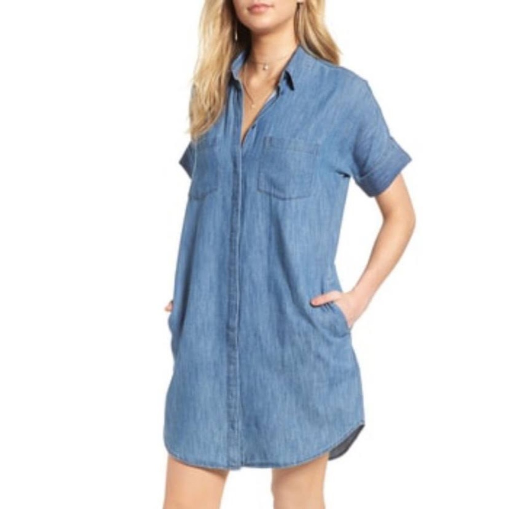 Madewell Light Blue Denim Shirt Dress